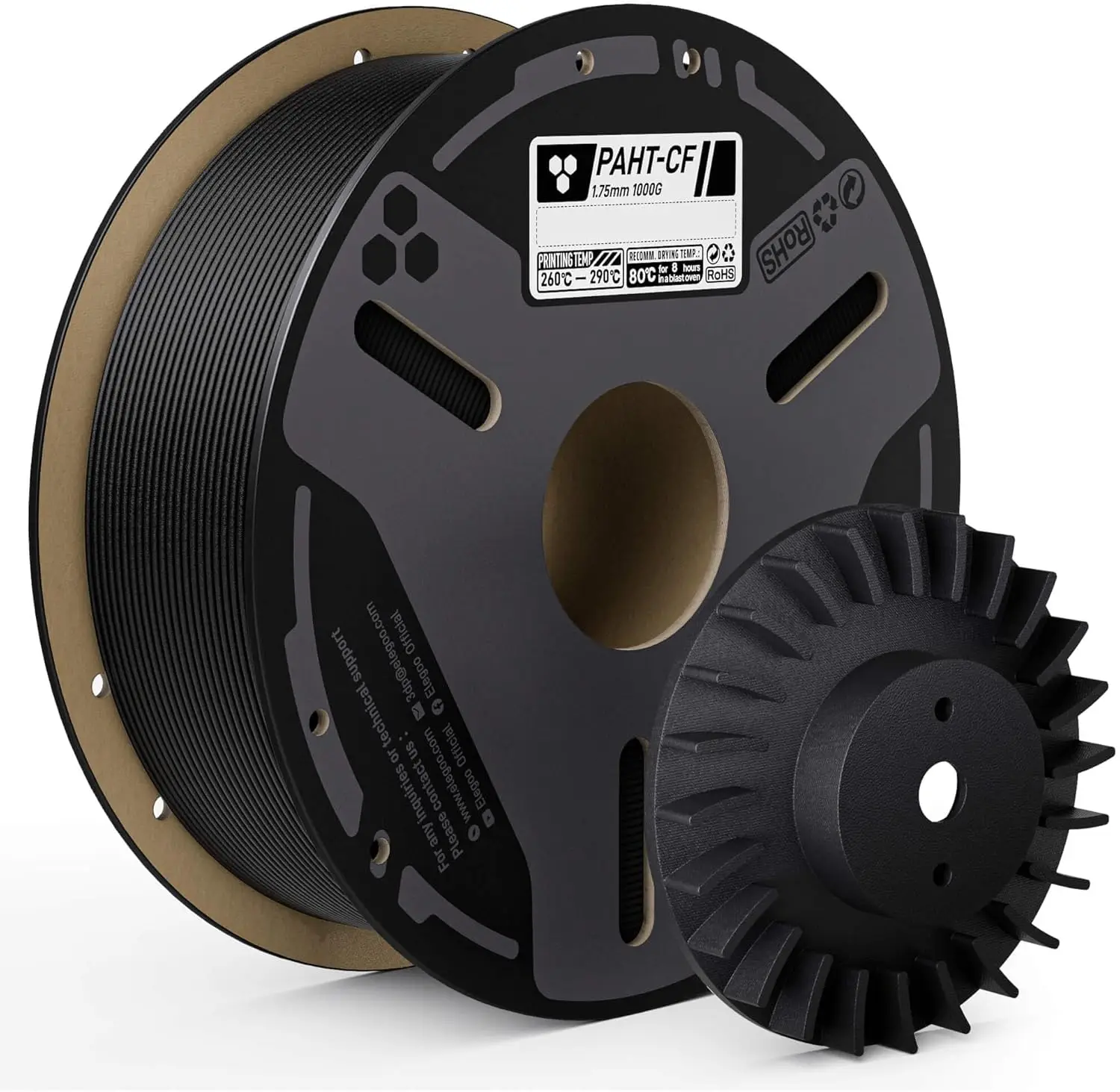 

1.75mm Carbon Fiber Nylon Filament, High Temp & Strength for Enclosed 3D Printers, 1KG Spool