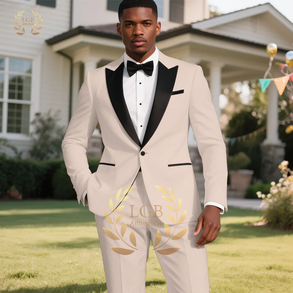 

Men's Black Satin Peak Lapel Single Button Suit 2-Piece Set Formal Evening Party Wear Luxury Blazer Pants Custom