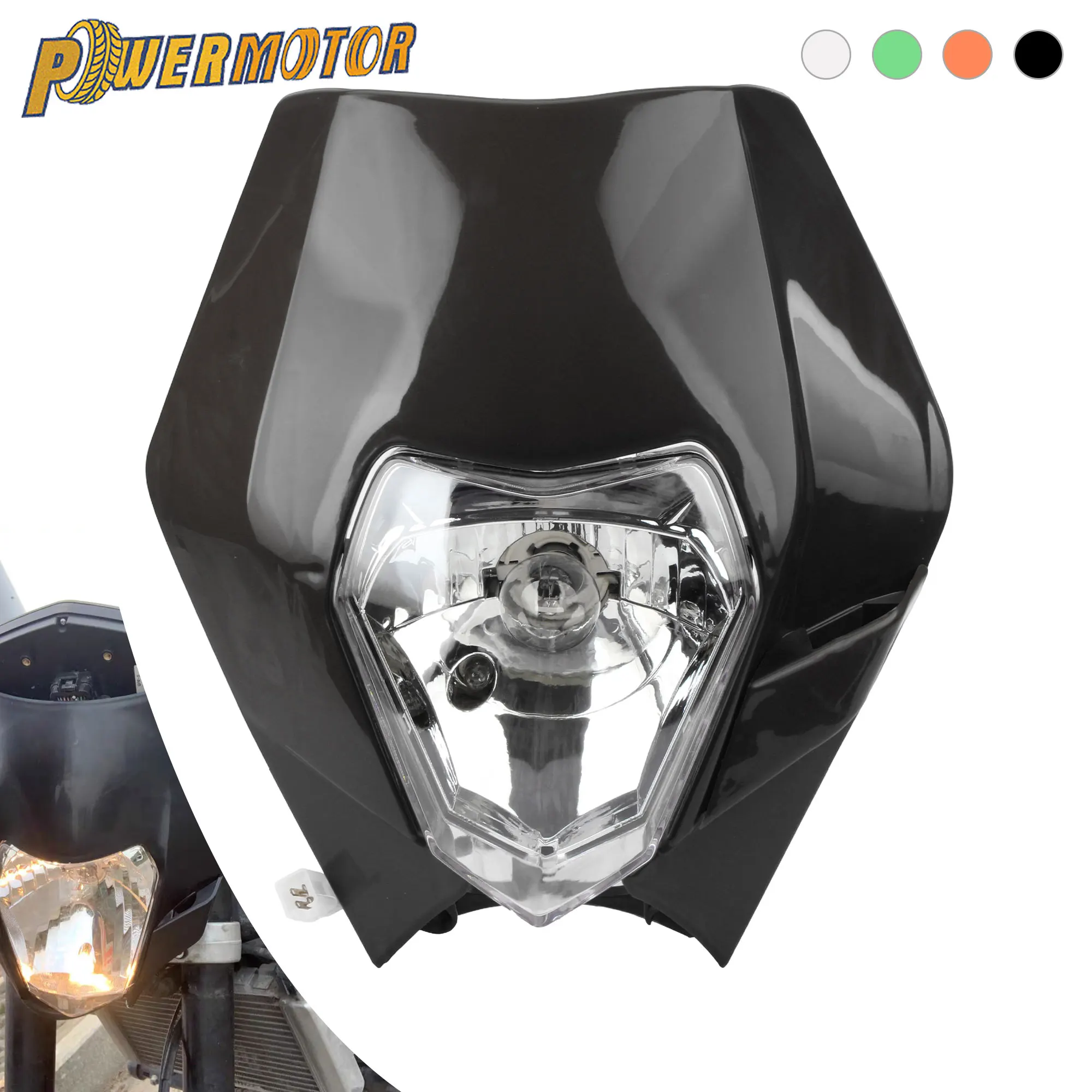 

For KTM Motorcycle Halogen Headlight Mask EXC SX XC XCW 125 to 530 Motocross Enduro DirtBike Supermoto Headlamp Fairing Modified