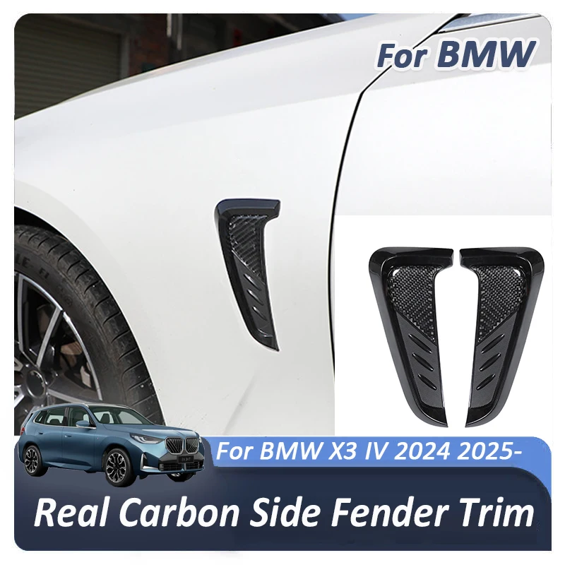 

For BMW X3 2024 2025 2026 3D Style Real Carbon Side Fender Air Wing Vent Trim Car Door body Light Trim Accessories Kit