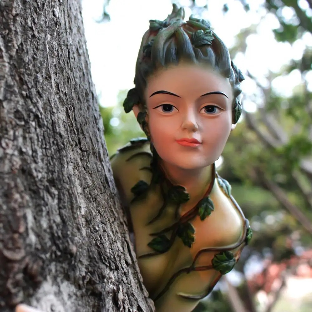 Garden Decoration Elf Statue Fairy Tree Hugger Figurine Waterproof Garden Ornament Uv Resistant Outdoor Decoration with Simple