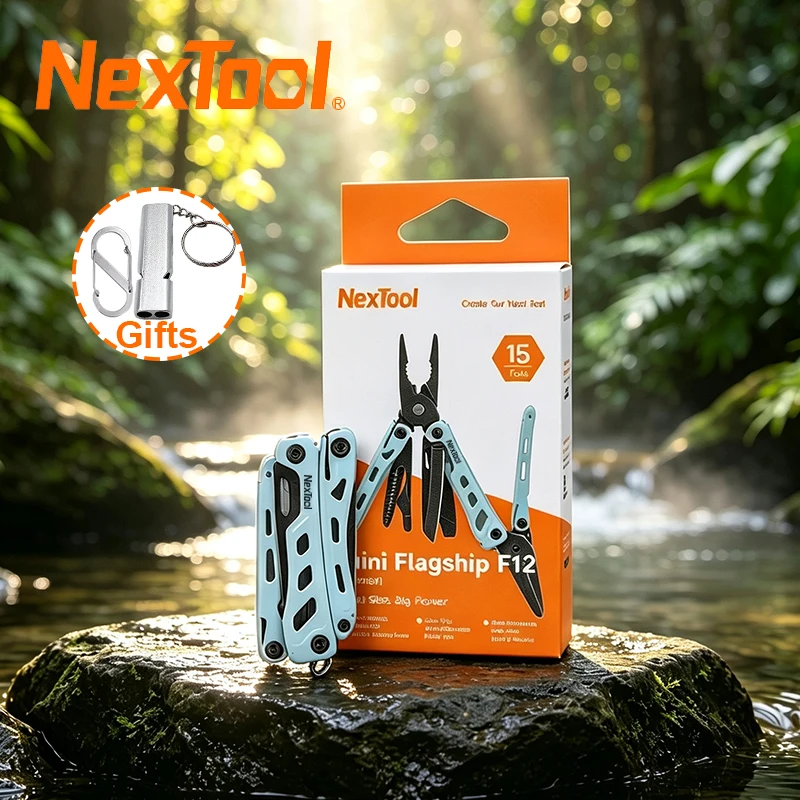 New NexTool Mini Flagship F12 Multi Tool Pliers 13 In 1 Folding EDC Keychain Multitool 80Cr14Mov Steel Outdoor Camping Tools