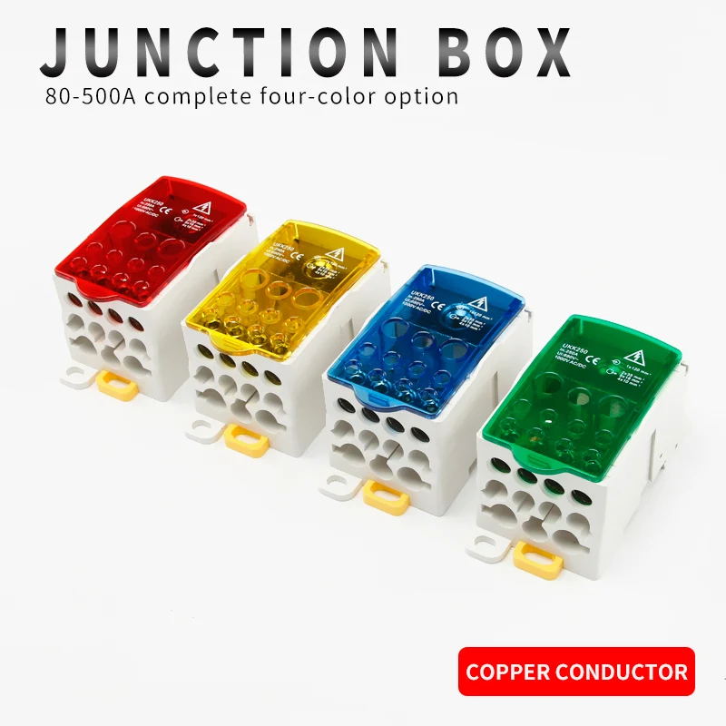 Distribution Box One In Several Out Power Wire Universal Electric Connector Junction Din Rail Terminal Block UKK 80A160A250A400A