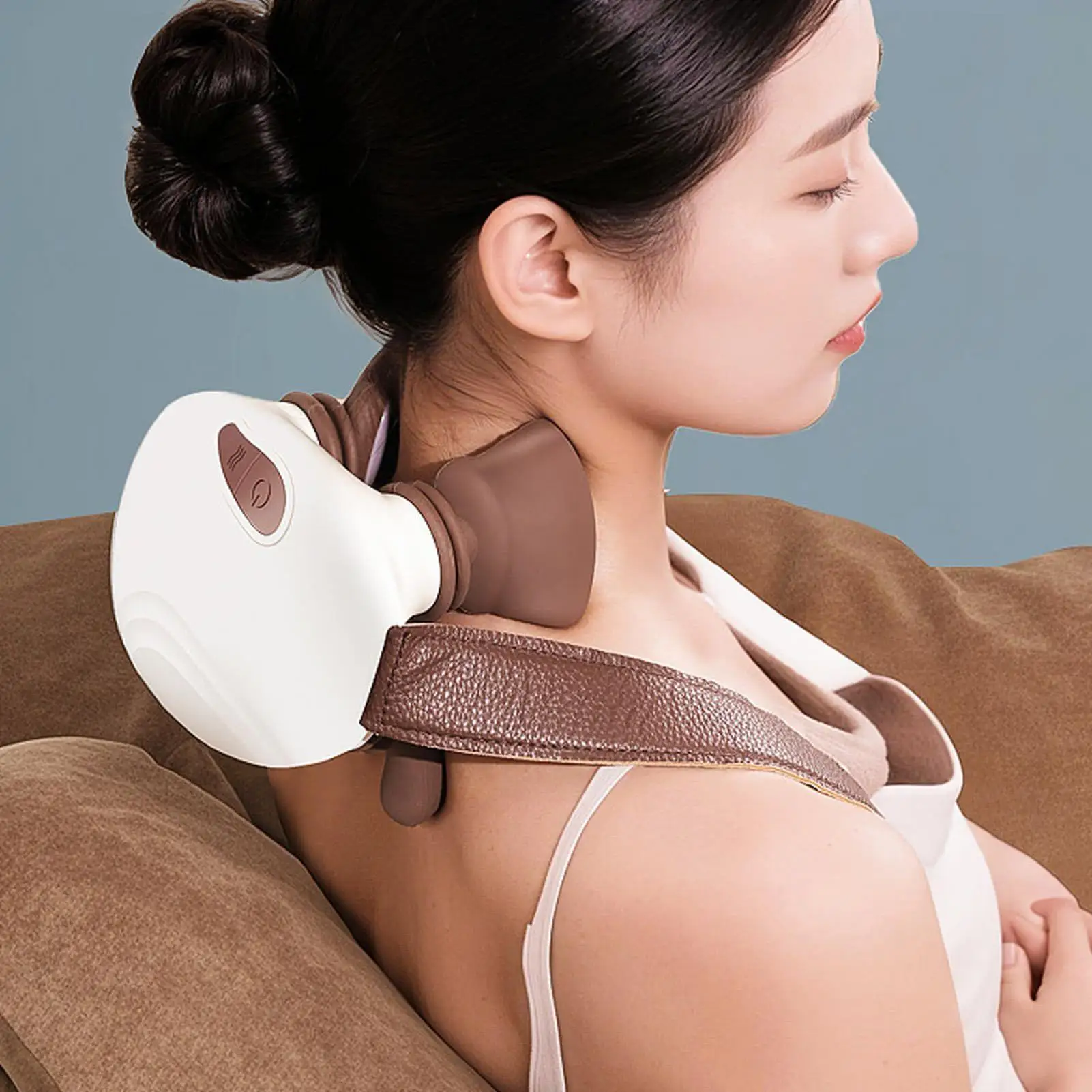 

Neck And Shoulder Massager Cordless Heating Health Care Deep Tissue Heated Neck Massager For Women Dad Mother Home Office Gym