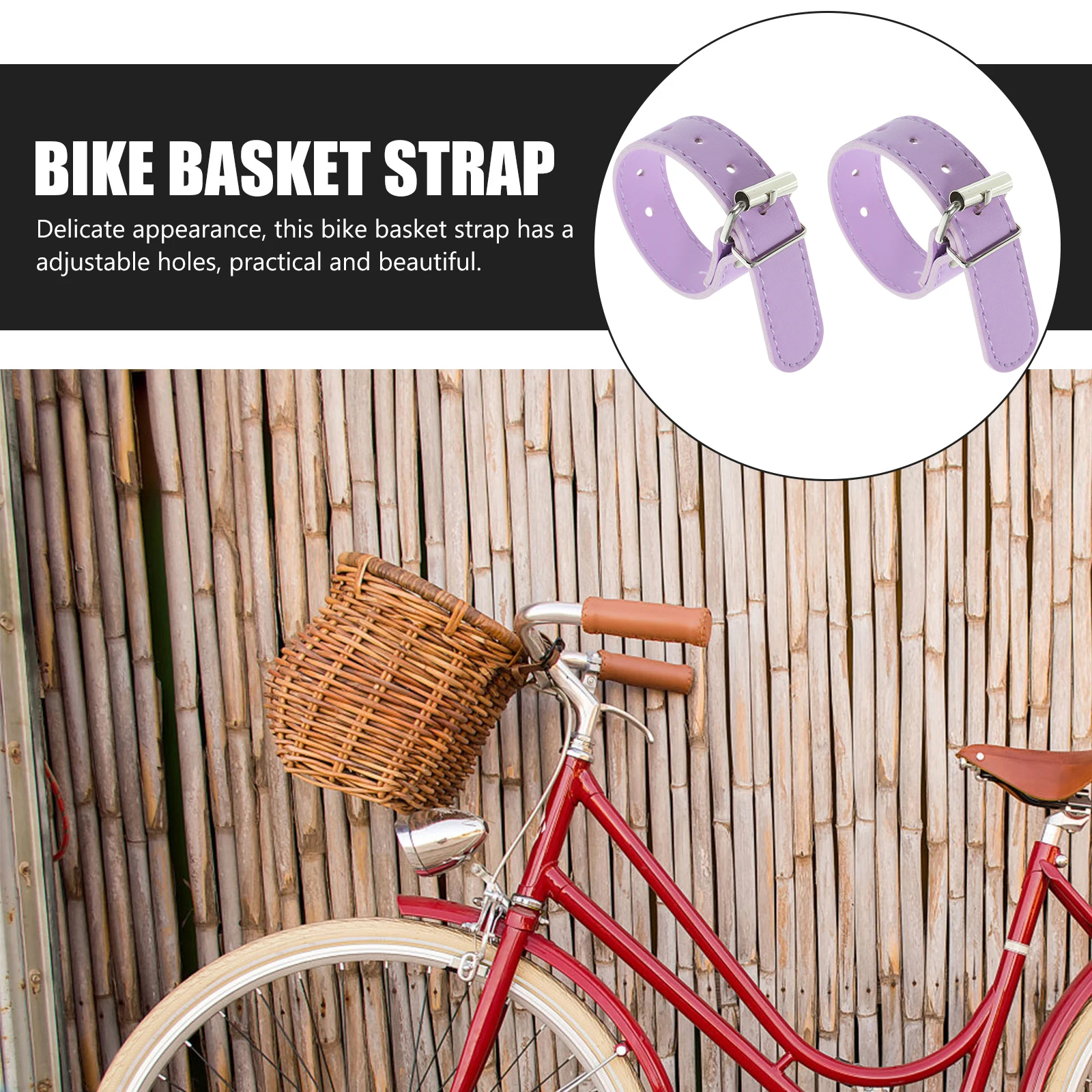 

Bike Basket Straps Adjustable Belt for Bicycle Scooter Front Rack Cycling Accessories Detachable Car Basket Use