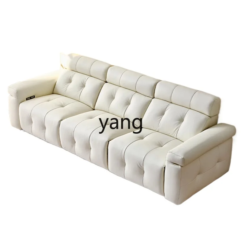 

Lmm wall sofa living room small apartment cream wind leather sofa