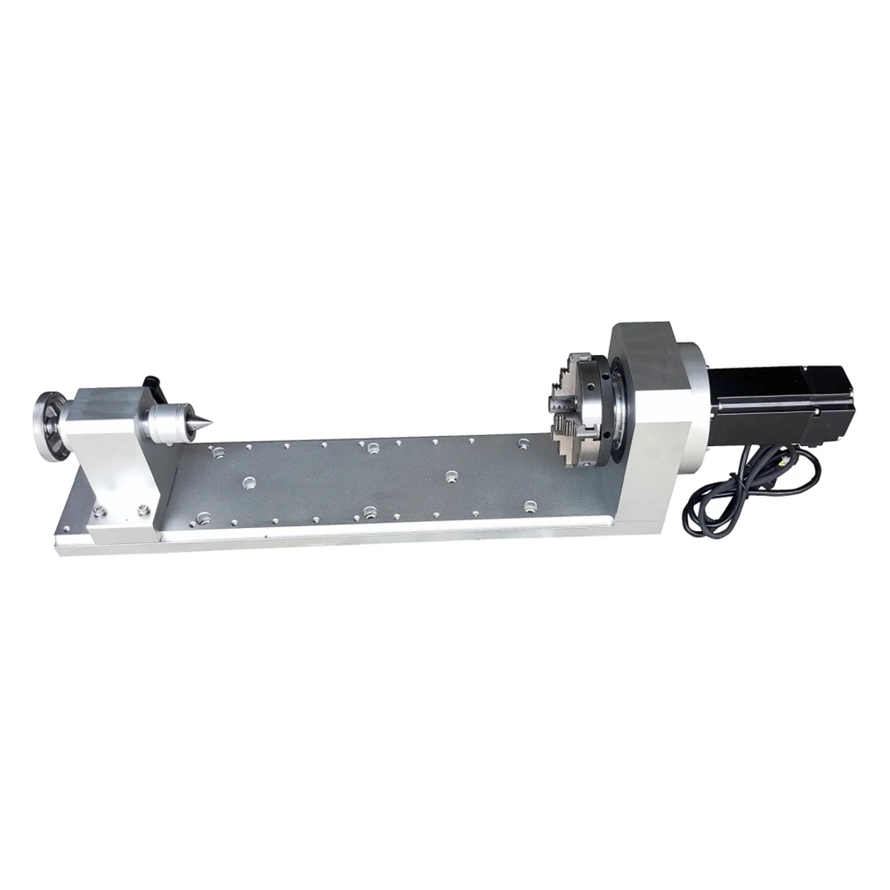 Delta 400W Servo Motor 4Th Axis 60Mm Harmonic Reducer 80Mm Center Height 3 4 Claws Tailstock Max Work Length 270Mm
