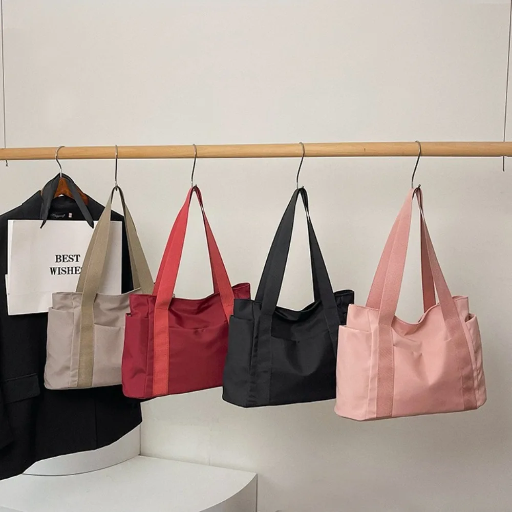 

Leisure Solid Color Women's Bag With Multiple Pockets Lightweight Tote Bag Large Capacity Mommy Go Out Bag Outdoor