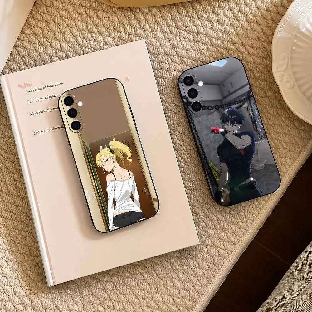 Action-packed 8 J-Kaiju No.8 anime Phone Case For Samsung A73 20,21s,22,31,32,52,53,72 Soft Black Shell