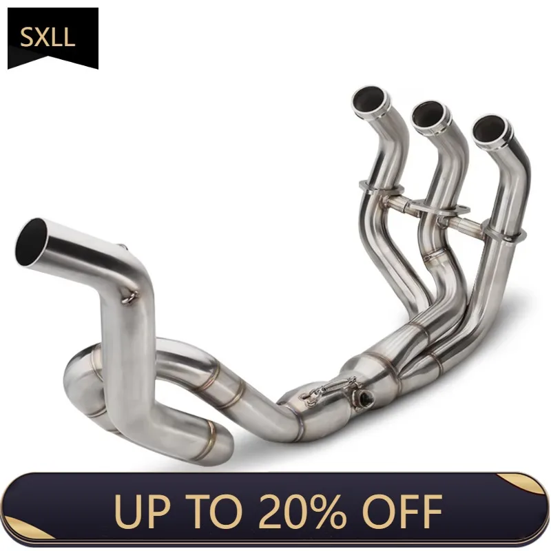

SXLL MT09 FZ09 XSR900 2014-2020 Motorcycle Exhaust System Modified Stainless Steel Ring Cross Extended Front Header 51mm Tube