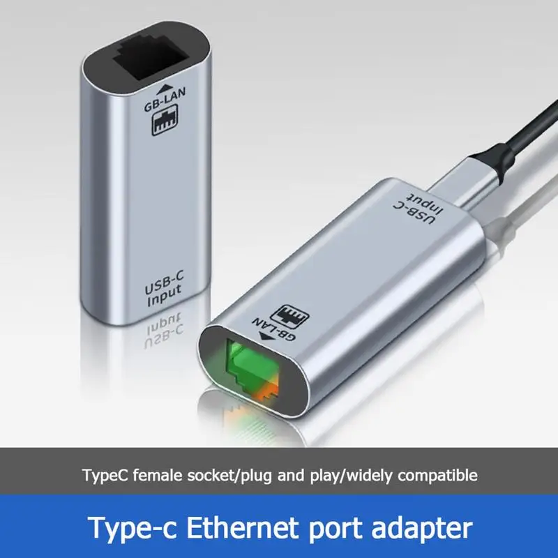 To Ethernet Adapter High Transmission LAN Network Adapter 1Gbps Compatible With C Type Devices RJ45 Converter