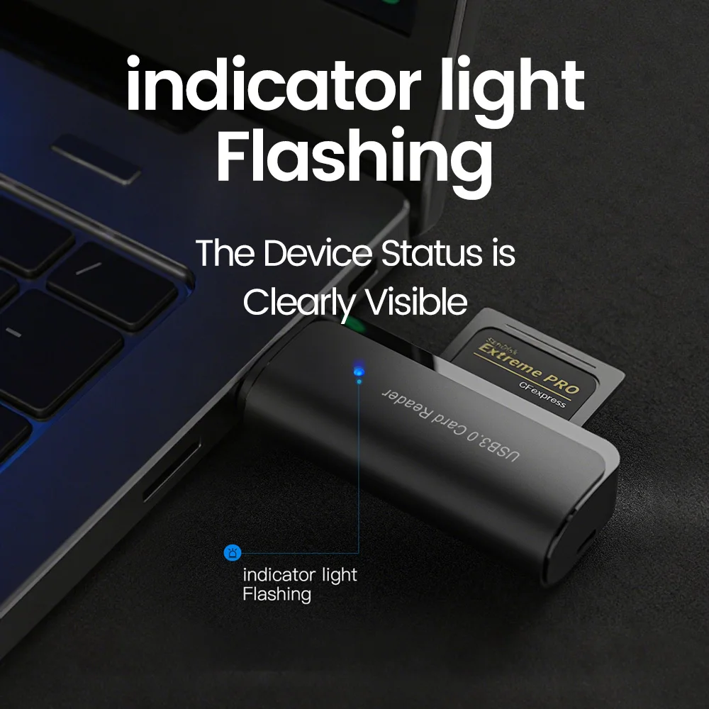 มัลติฟังก์ชั่น USB TYPE-C เครื่องอ่านการ์ดจัดเก็บข้อมูลภายนอกสีดํายืดสําหรับ Memory Stick USB 3.0 Mini SD TF Card Reader