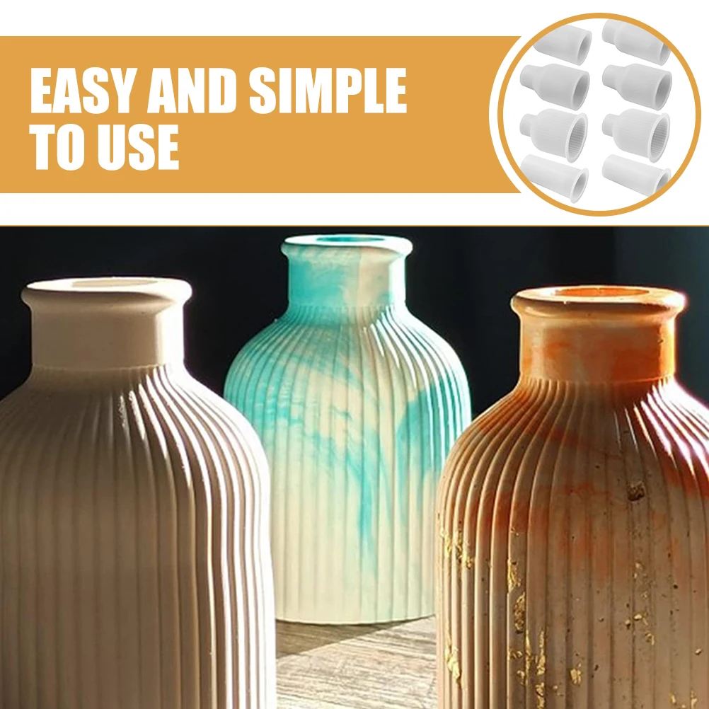 

8pcs Aromatherapy Ornament Molds Flower Vase DIY Smooth Surface Demould Silicone Planter Epoxy Resin Casting Mold Jewelry