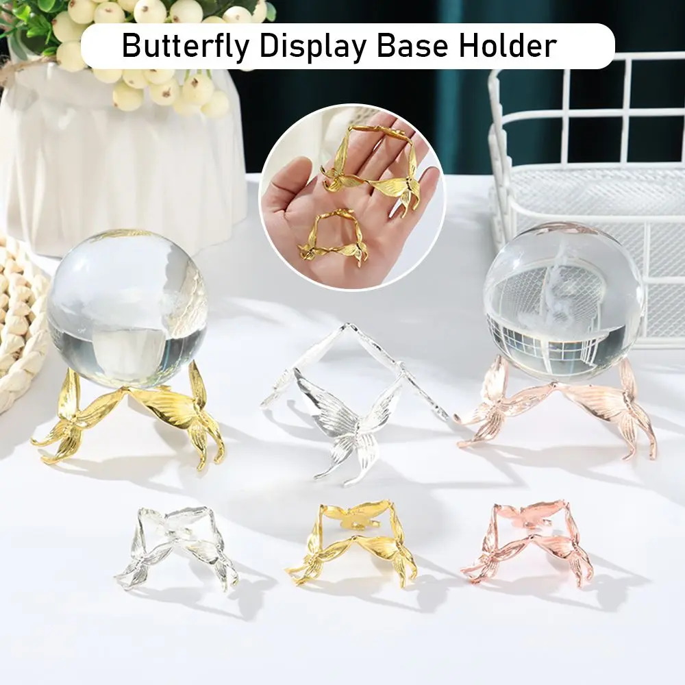 Metal Ornaments Photography Props Crystal Ball Display Stand Butterfly Display Base Holder Sphere Home Decoration