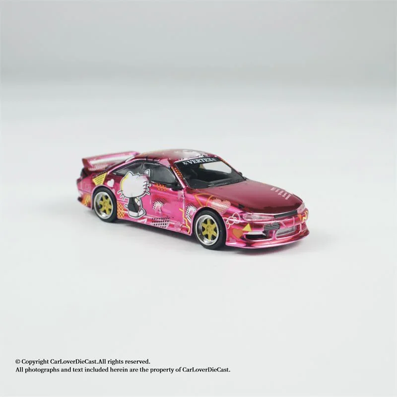 Tarmac Works 1:64 VERTEX Silvia S14 Pink Chrome APA xpo 2025 Diecast Collector's Vehicle Model Car T64G-018-HK2