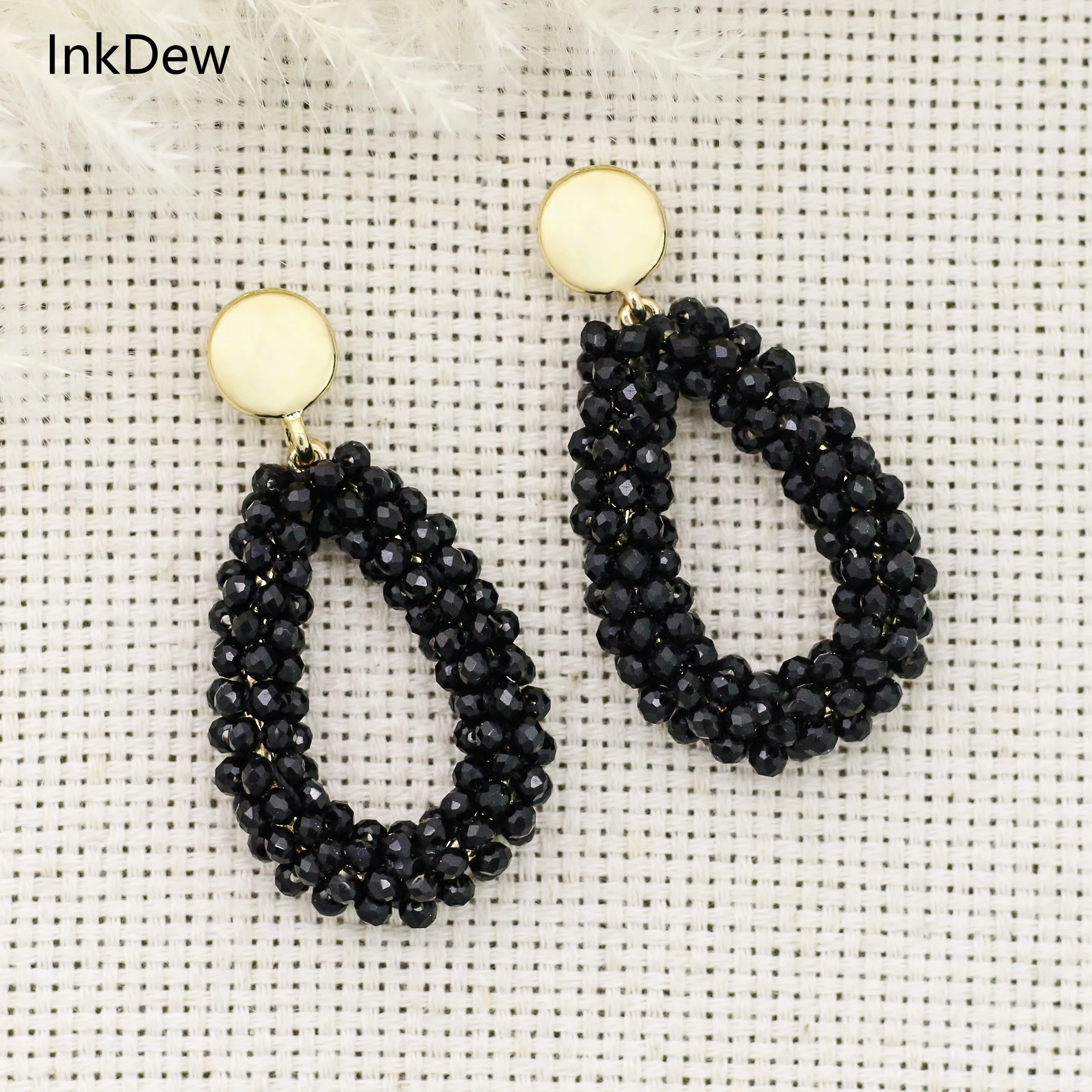 INKDEW Drop Earrings Jewelry Long Earrings for Women Beads Handmade Threading Crystal Big Earrings Gift boho EA128