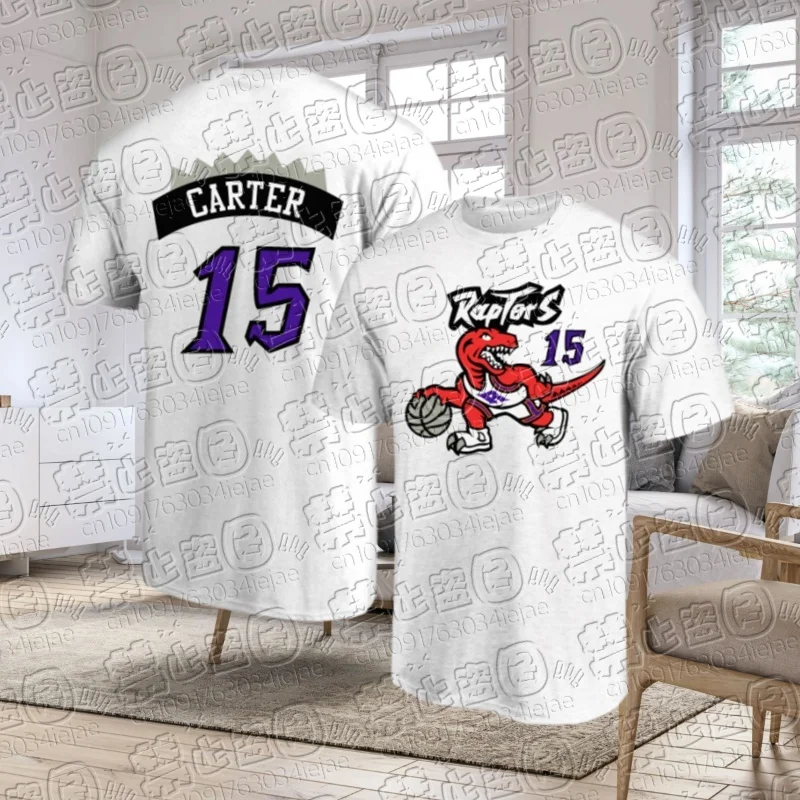 

MOTO Retro Version Торонто No. 15Vince Carter Jersey Тренировочный трикотаж с коротким рукавом Футболка Баскетбольная спортивная уличная футболка