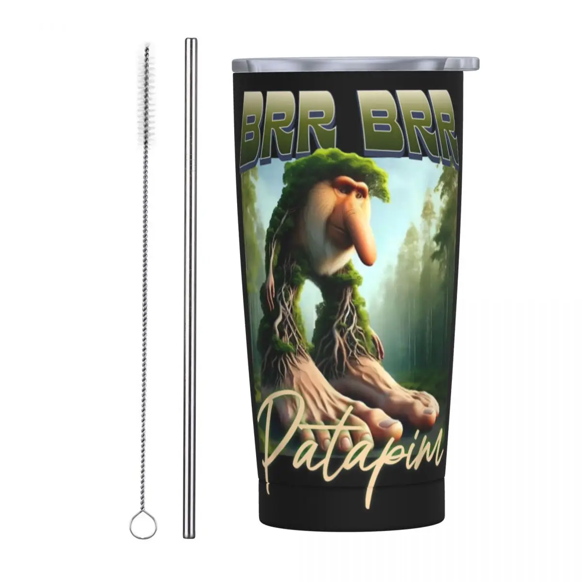 

Brr Brr Patapim Meme Tumbler Vacuum Insulated Italian Brainrot Memes Thermal Cup Stainless Steel Outdoor Mugs Water Bottle