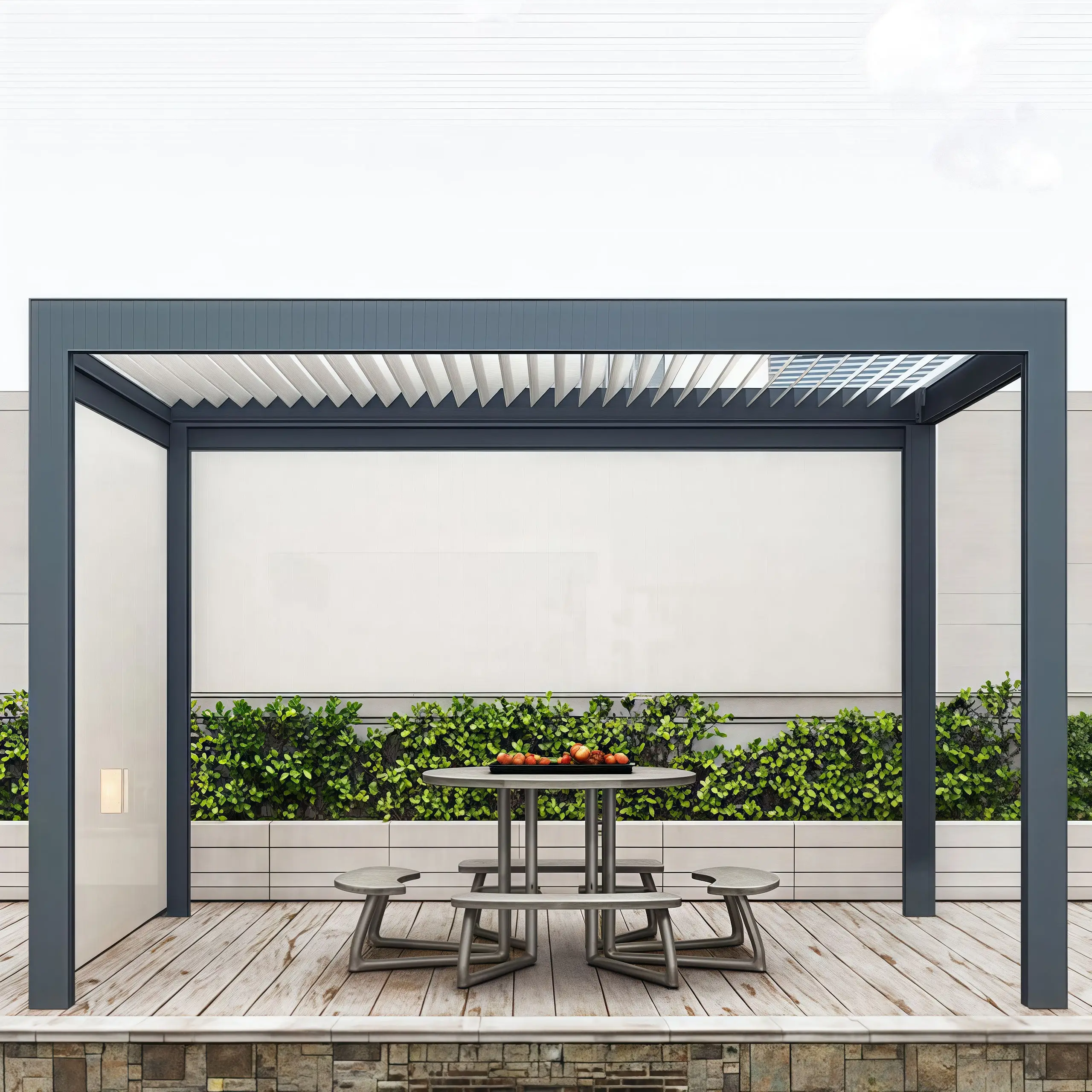 Picture 7: Various Sizes Aluminum Alloy Rectangular Pergola Recreational Swimming Pool Rust Prevention Pavilion Outdoor Rainproof Gazebo