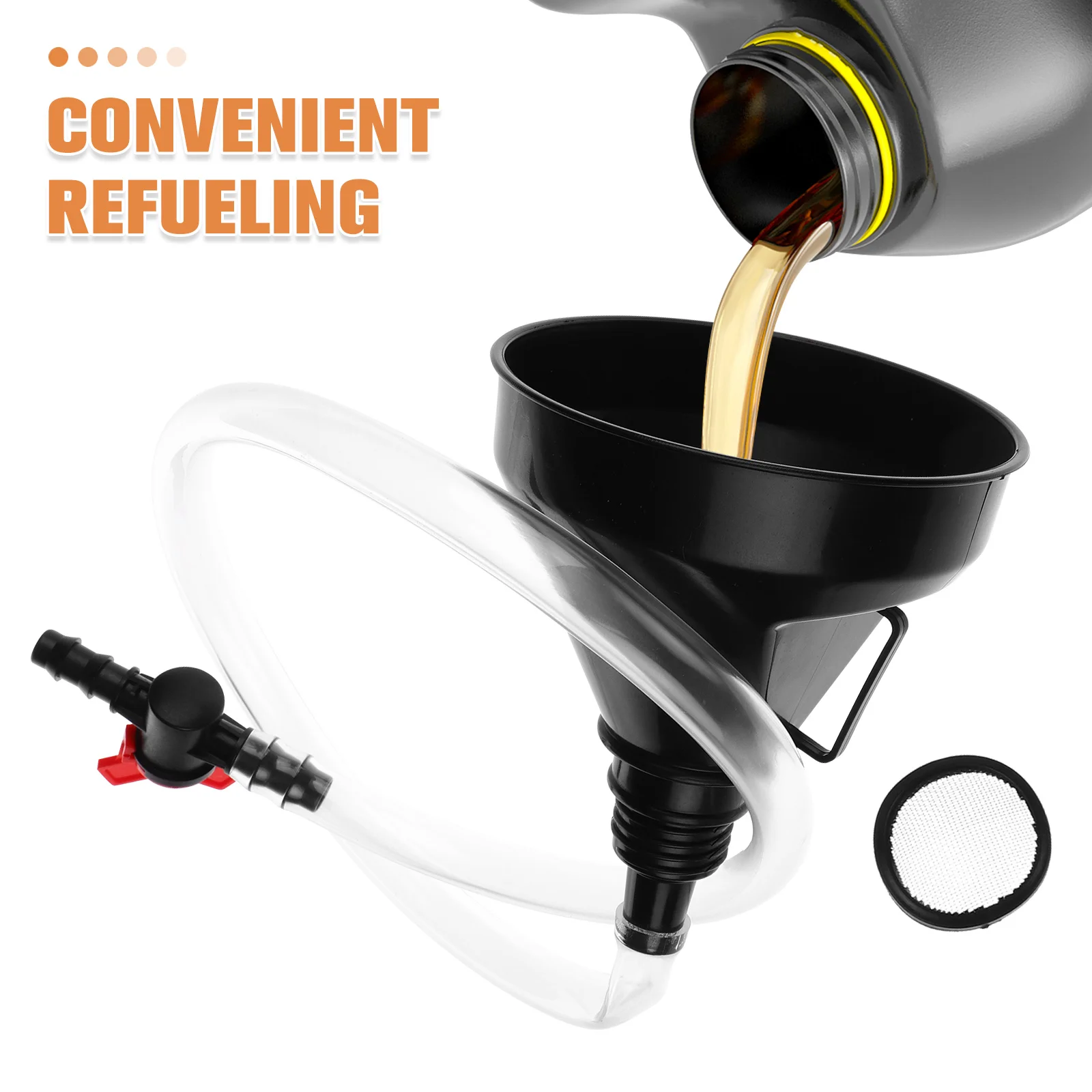 

Spout Long Flexible Fuel Funnel Valve Switch for Oil Transmission Fluid Refilling Funnel Funnels for Filling Bottles