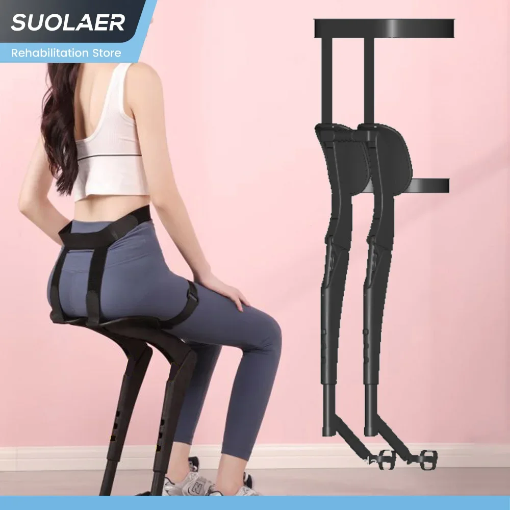 Exoskeleton Lightweight Wearable Folding Chair Adjustable Wearing Chair Fishing Folding Stool Outdoor Travel MultifunctionalSeat