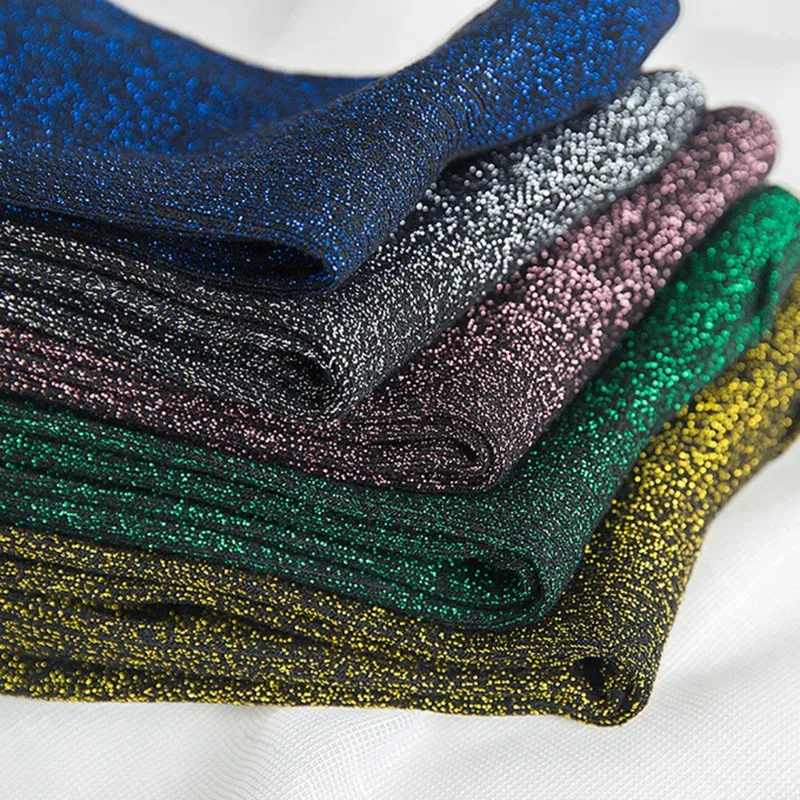 مجموعة المرأة لامعة كاندي الألوان مشرق بريق الجوارب أزياء المرأة الذهب والفضة جوارب محبوكة Harajuku ربيع الخريف الجوارب