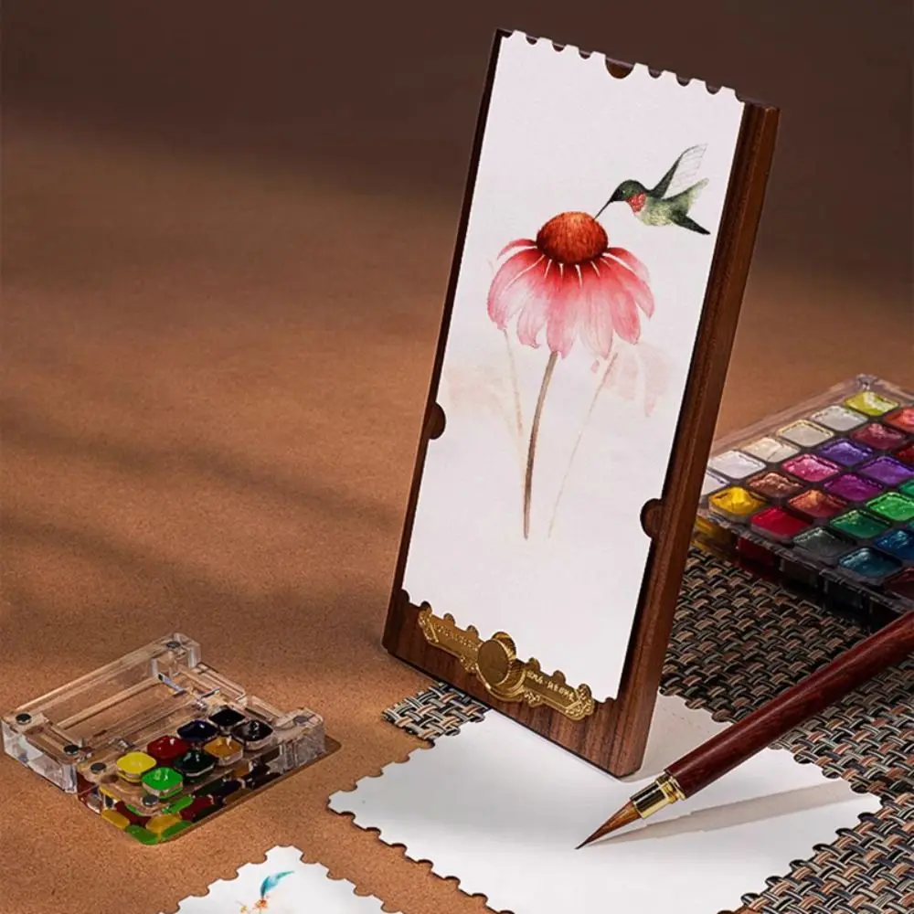 25pcs Stamp/Ticket Stub Shape Watercolor Paper Blank Design Hand-drawn Style Postcards Fine Lines Card Bookmarks Scrapbooking