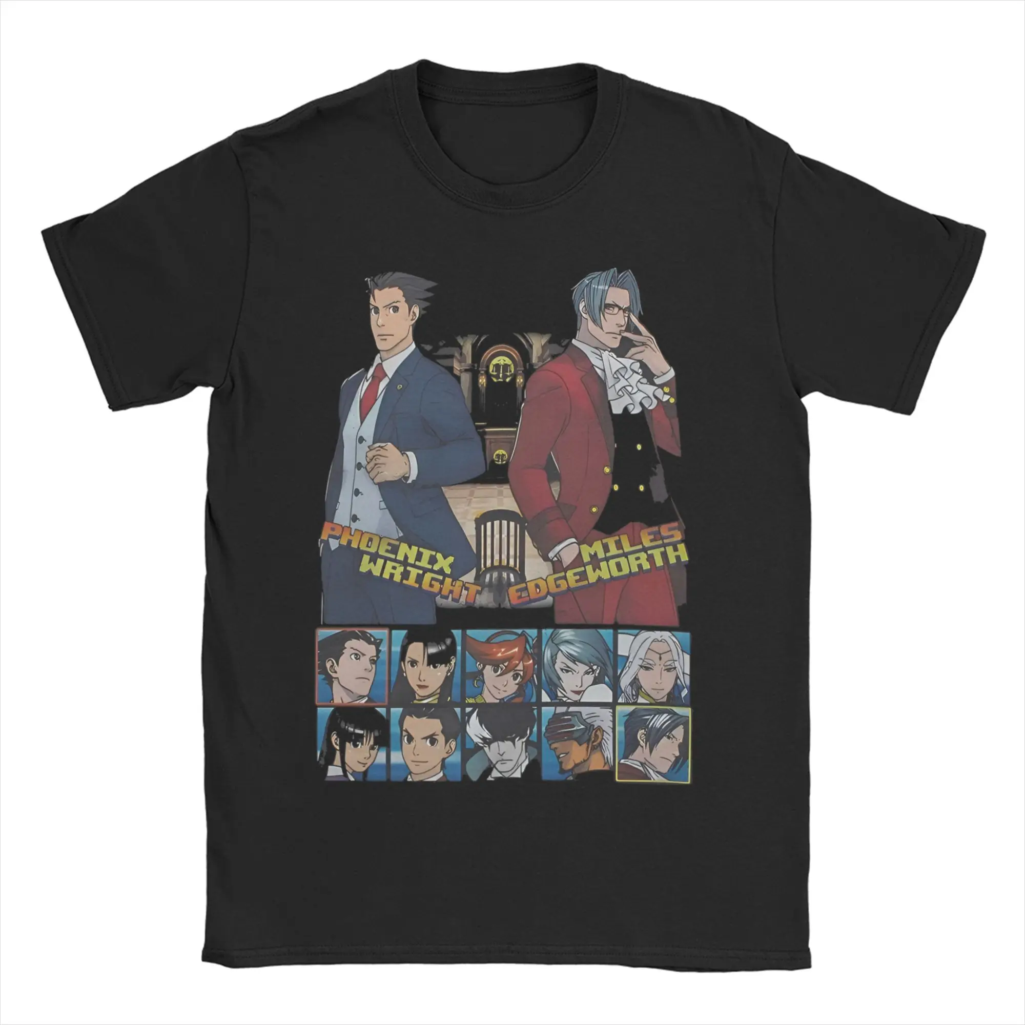 

Ace Attorney Game Men Women's T Shirts Gyakuten Saiban Tees Short Sleeve Round Collar T-Shirts 100% Cotton Classic Clothes