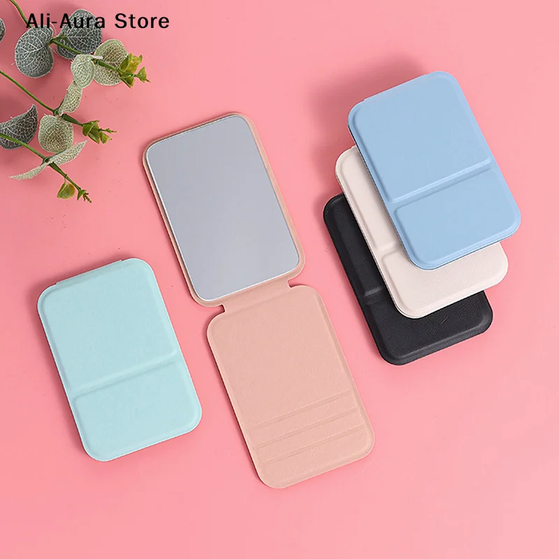 Women Mini Mirror Folding Makeup Hand Mirror Portable Single-side Mini Cosmetic Mirror Foldable High Definition Vanity Tools