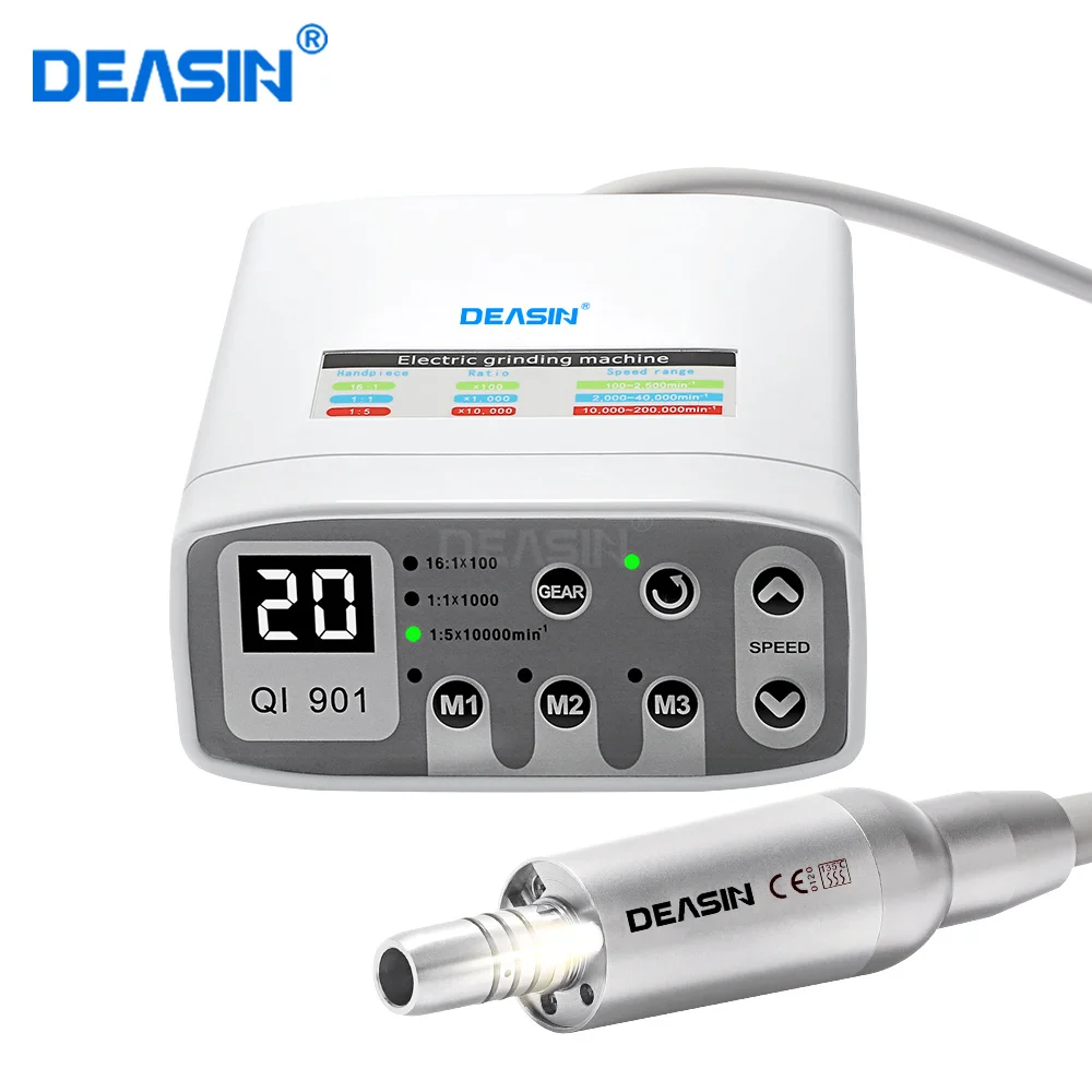 DEASIN Dental clinical brushless LED micro motor work With 1:5 1:1 16:1 LED Contra Angle Dentist Low Speed Handpiece