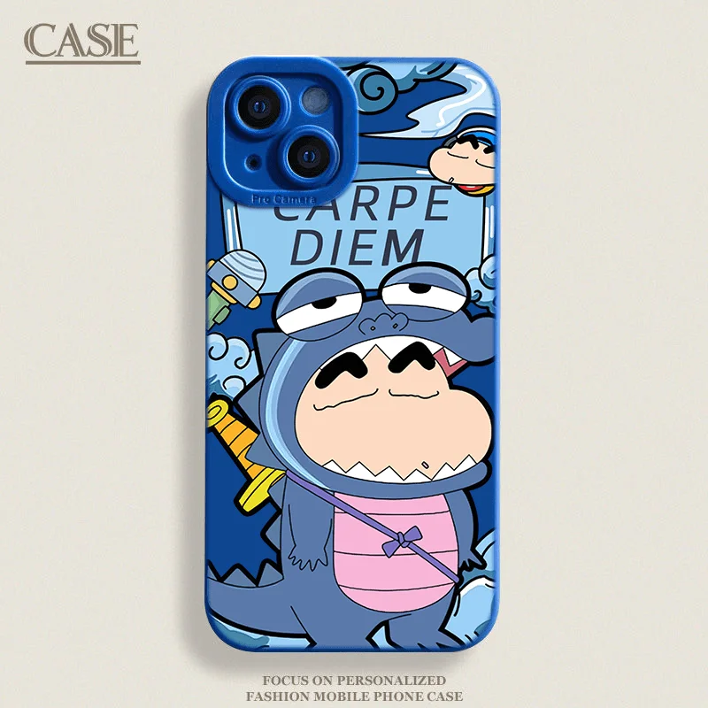 تلوين شين تشان حافظة من السيليكون حماية آيفون 15 14 13 12 11 برو ماكس بلس ملحقات الهاتف الواقية الصغيرة 7 8 XS XR X