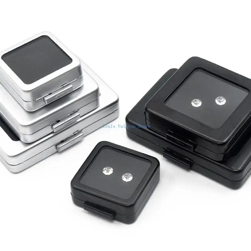

L5YB Square Liek Diamond Display Box Metal Memort Memory Гемемная драгоценный камень каменные бусинки витрина держателя