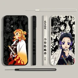 Anime Demon Slayer Column Phone Case For Samsung A55 A53 A33 A52 A32 A71 A51 A21S A35 A25 5G Liquid Left Rope Funda