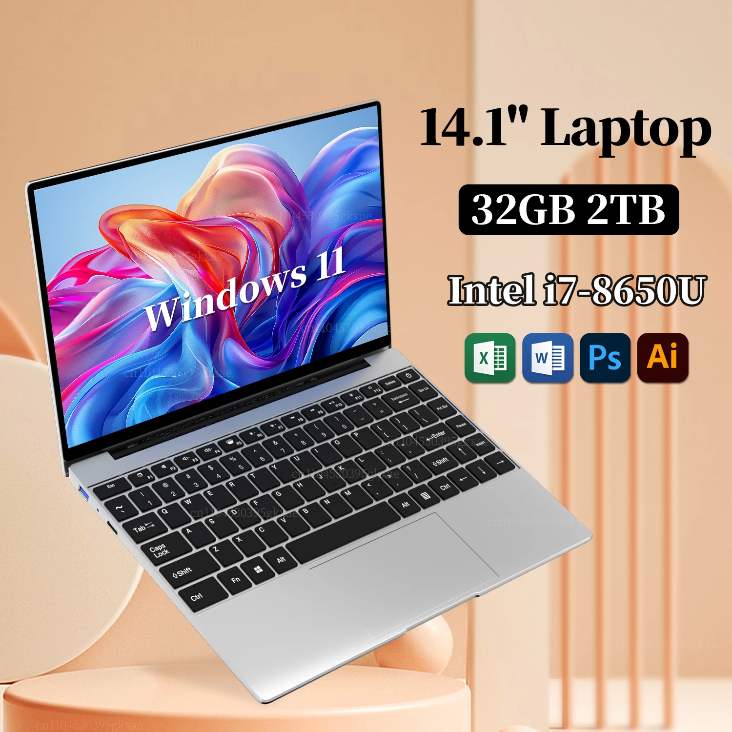 كمبيوتر محمول جديد 14.1 بوصة يعمل بنظام التشغيل Windows 11 32GB 2TB كمبيوتر ألعاب كمبيوتر Intel Core i7 8650U ألعاب مكتب دفتر 1920*1080 HD