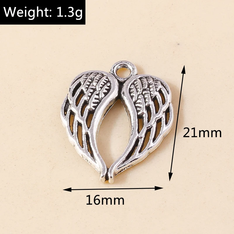 Leslie Mixed 20 Stück Charms Legierung Metall Federflügel Anhänger für DIY handgefertigte Armbänder Halsketten Schmuckherstellung Zubehör – Detail 12