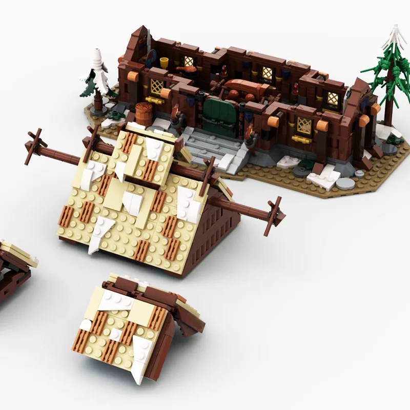 1231pcs MOC House the Jarl Vikingsed Model Building blocks Architecture Christmas gift Assemble DIY Education toys Brick Kids