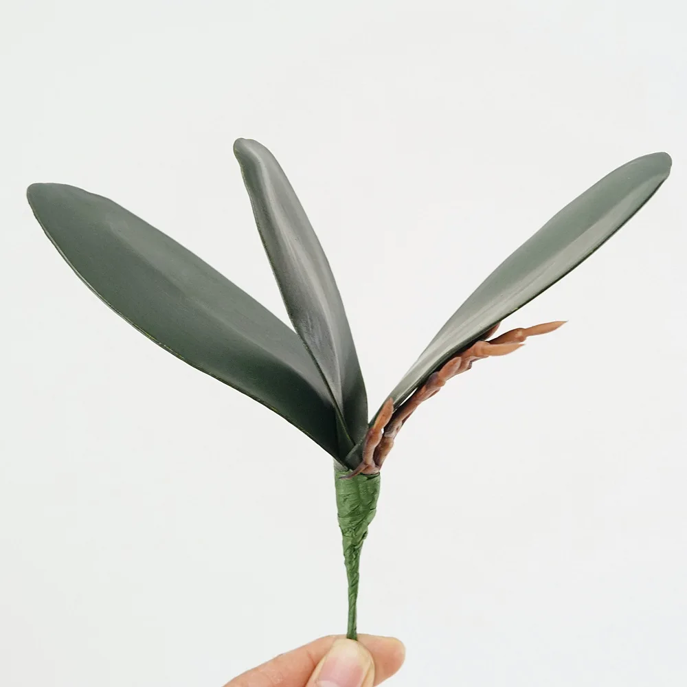 3 قطعة إيفا محاكاة فالاينوبسيس يترك زهرة الأوركيد ورقة تشكيلة زهور المواد يشعر ديكورات زفاف للمنزل أوراق السحلية G