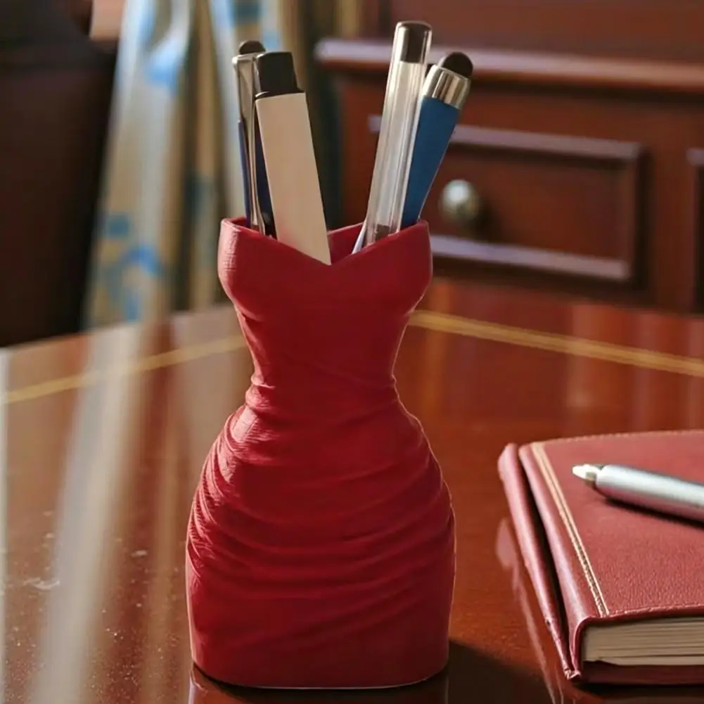 Decorative Pen Holder Three-dimensional Textured Organizer 3d Printed Dress Pen Holder Makeup Brush Stand Organizer for School