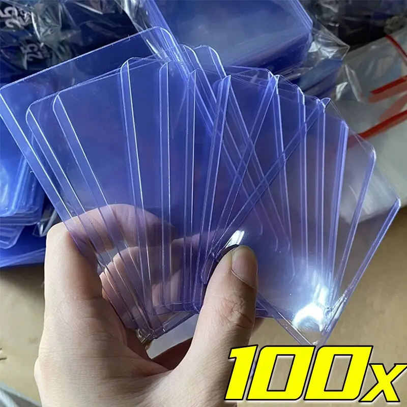100 قطعة جديد 35PT شفاف 35PT حافظة بطاقات TopLoaders PVC البلاستيك الصلب أرواق لعب غطاء حامل لبطاقات التداول القابلة للجمع