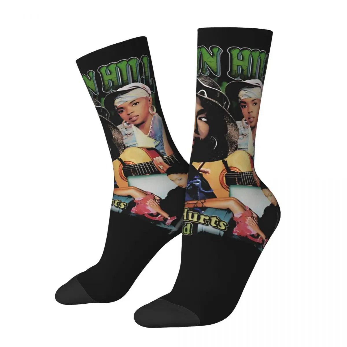 Happy Funny Glorious Men's Socks Retro Harajuku Lauryn Hill Street Style Novelty Casual Crew Crazy Sock Gift Printed