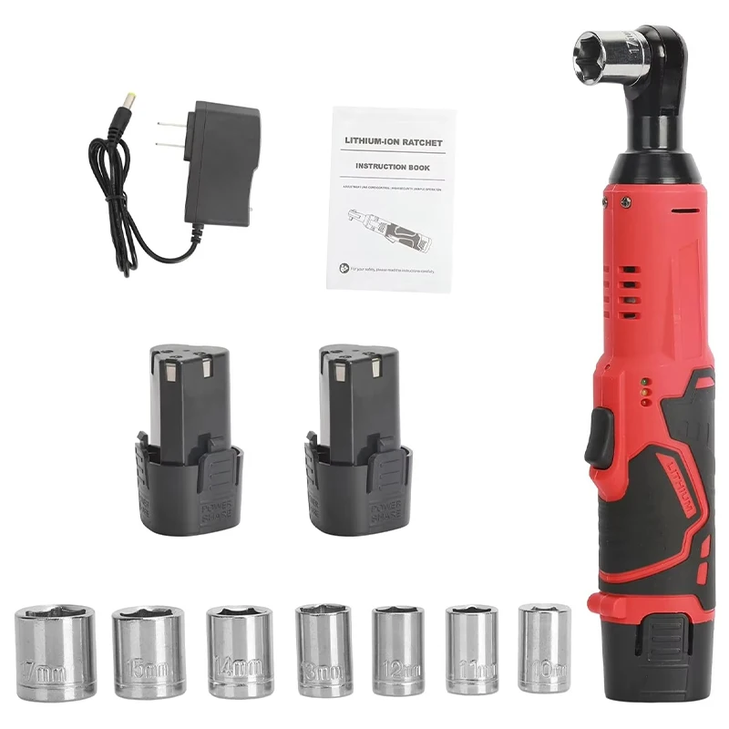 3/8 Cordless Electric Ratchet Diagonal Drill Screwdriver Removable Screws Nuts Auto Repair Tools Home DIY Tools Set