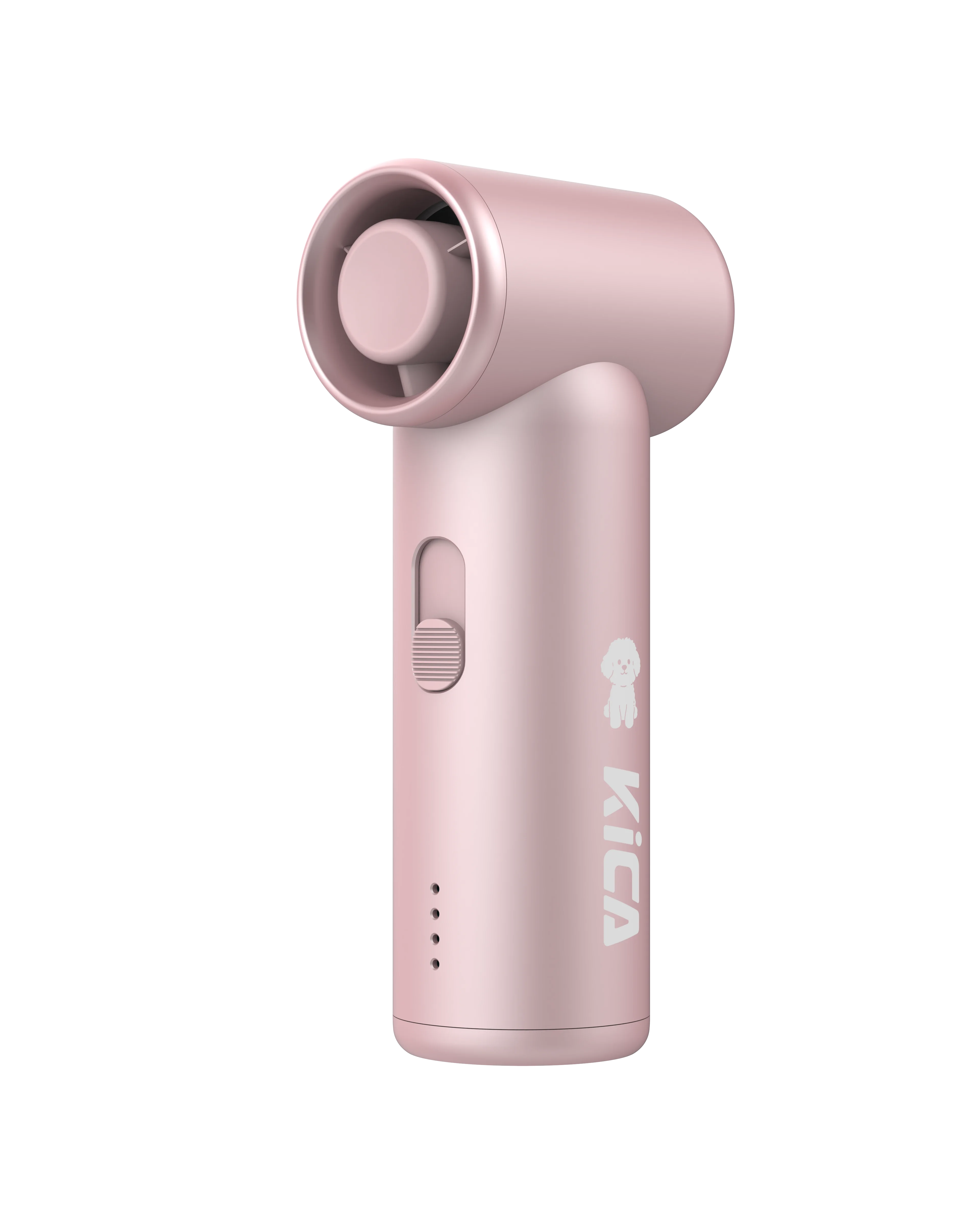 kica-jetfan-mini-ピンク、ポケットサイズの携帯扇風機、充電式ミニハンディエアブロワー、13時間使用可能、コンパクトな金属製ボディ、ペットの乾燥に最適。