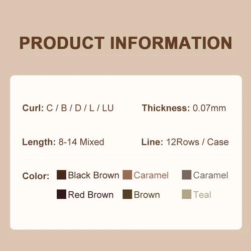 Imagen 2 del producto NATUHANA-extensión de pestañas de color caramelo, pestañas postizas individuales de Color visón sintético, pestañas de Mocha marrón verde azulado para herramientas de maquillaje