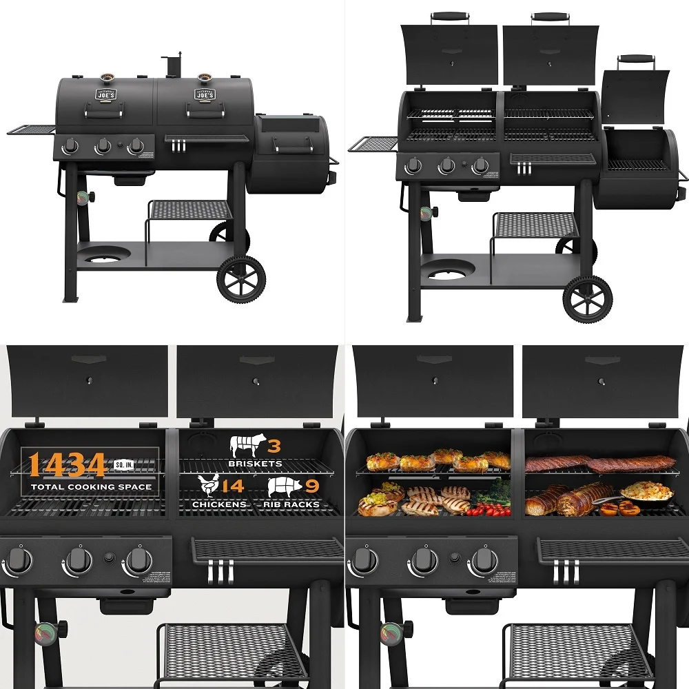 

Joes Canyon Combo DLX Charcoal and Propane Gas Smoker amp Grill 24203005