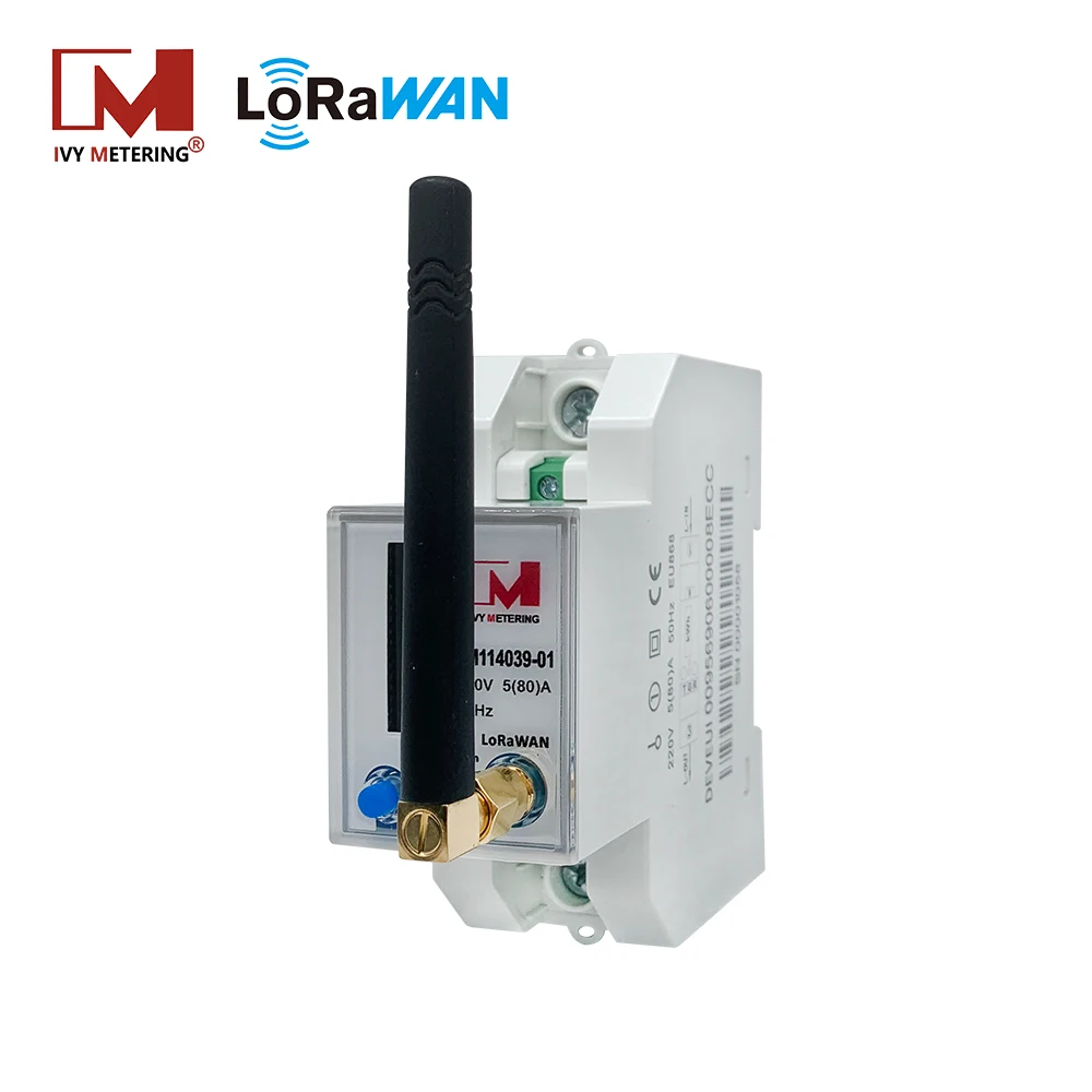 EM114039 1 Phase LoRa 868 915 923 Mhz LoRaWAN Smart Electric Energy Meters For IOT System