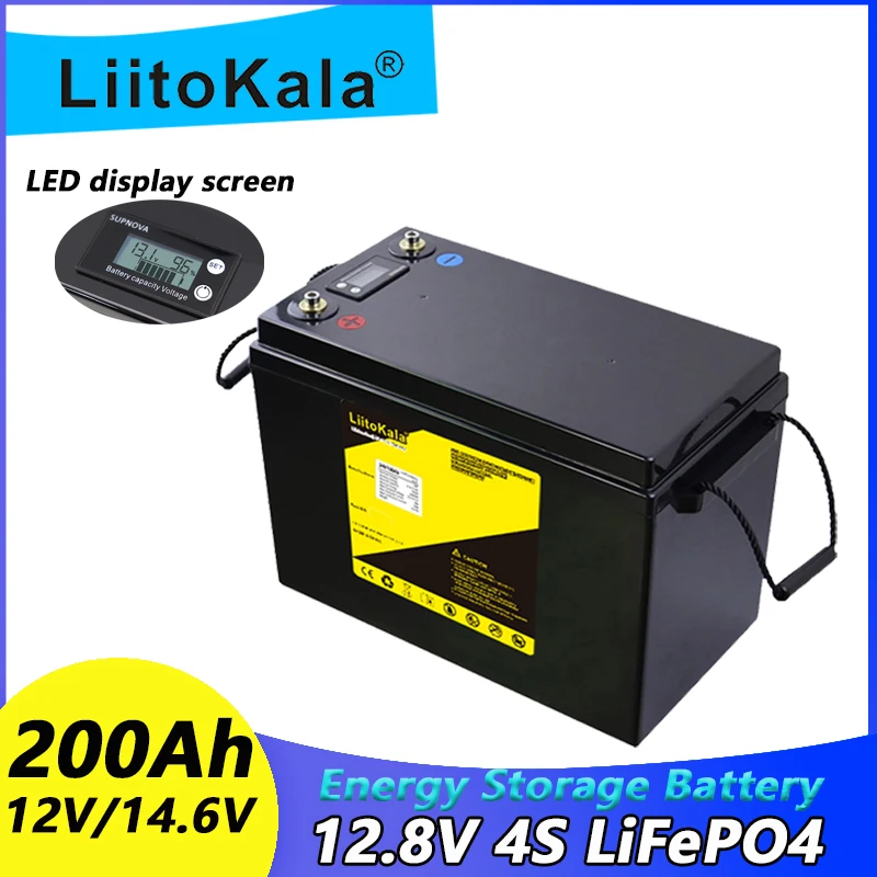 LiitoKala 12V 90Ah 100Ah 12.8V120Ah/150Ah/200Ah/240Ah/300Ah LiFePO4 Battery For RV Campers Golf Cart Off-Road Off-grid