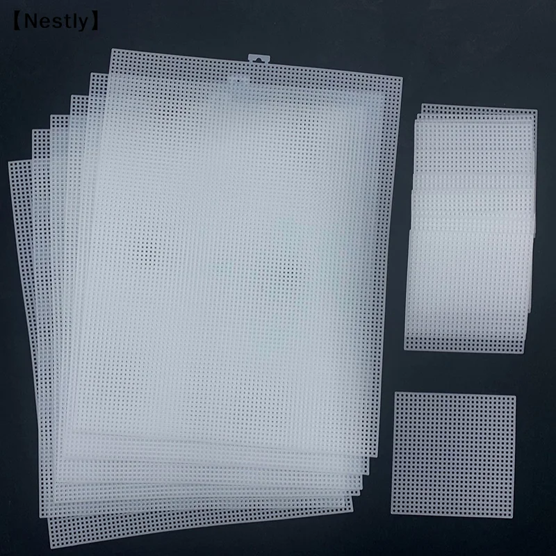 Plastic Sheets 14Count Plastic Mesh Fabric Plastic Cross Canvas Eye Mesh For Embroidery DIY Handicraft Knit〔Nest〕
