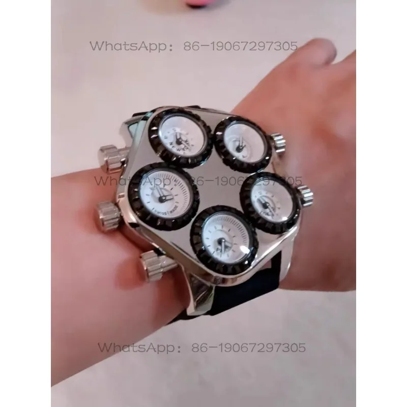 

24-Hour Shipping Multi-time Zone Quartz Large Plate Couple Internet Celebrity Silicone Tape Boys and Girls Watch