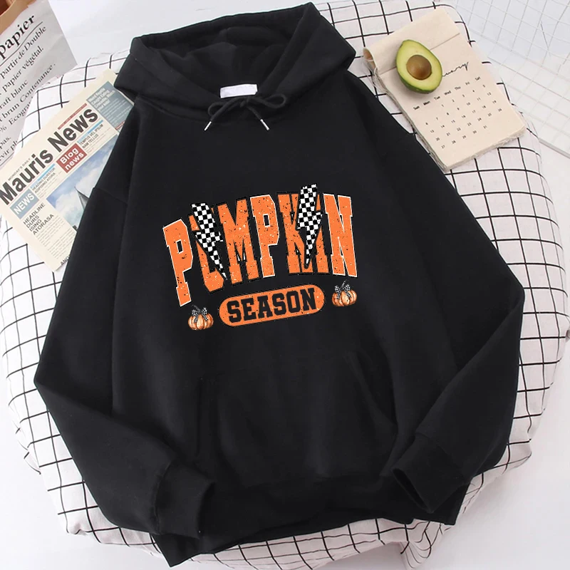 Hoodie wanita Harajuku, pakaian olahraga lengan panjang, Hoodie Wanita, bercetak, labu, Halloween, menyenangkan