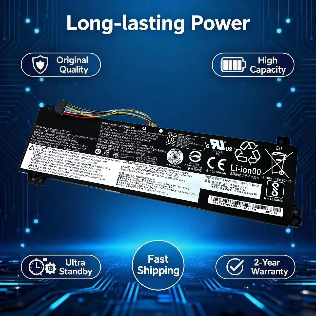 Original L17L2PB4 Laptop Battery For Lenovo L17C2PB3 L17M2PB4 L17C2PB4 V330-15Ikb V530-14 V530-15 V130-15IKB L17L2PB3 L17M2PB3